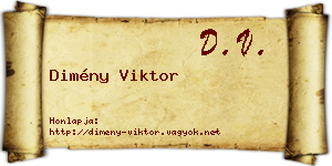 Dimény Viktor névjegykártya
